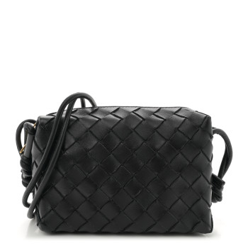 BOTTEGA VENETA Nappa Intrecciato Mini Loop Camera Bag Black