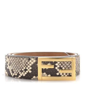 FENDI Snakeskin FF Belt 95 38 Brown Multicolor