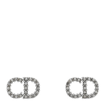 CHRISTIAN DIOR Crystal Clair D Lune Earrings Silver CHRISTIAN DIOR Crystal Clair D Lune Earrings Silver
