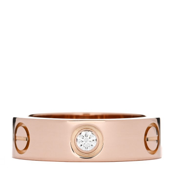CARTIER 18K Pink Gold 3 Diamond 5.5mm LOVE Ring 51 5.75 CARTIER 18K Pink Gold 3 Diamond 5.5mm LOVE Ring 51 5.75