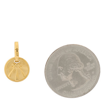 FOUNDRAE 18K Yellow Gold Diamond Miniature Mind Body Soul Wholeness Medallion Annex Link Pendant