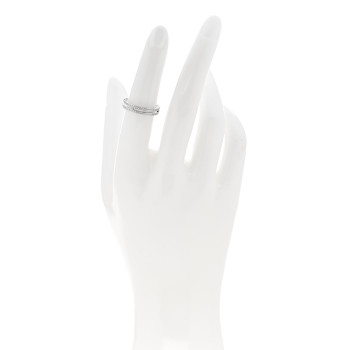 HERMES 18K White Gold Diamond Ariane Wedding Band Ring 51 5.75