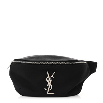 SAINT LAURENT Canvas Monogram Belt Bag Black