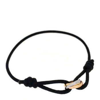 CARTIER 18K Pink Yellow White Gold Trinity Adjustable Cord Bracelet Black CARTIER 18K Pink Yellow White Gold Trinity Adjustable Cord Bracelet Black