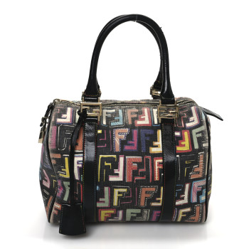 FENDI Zucca Spalmati Vitello FF Multicolor Forever Boston Multicolor Black