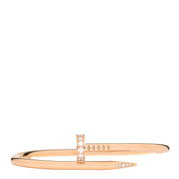 CARTIER 18K Pink Gold Diamond Juste Un Clou Bracelet 17 CARTIER 18K Pink Gold Diamond Juste Un Clou Bracelet 17