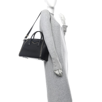 GIVENCHY Smooth Calfskin Small Studded Antigona Black