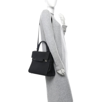 DELVAUX Crispy Calfskin GM Tempete Satchel Black