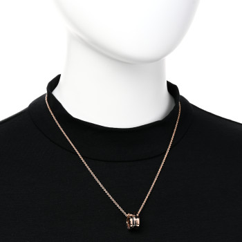 BULGARI 18K Rose Gold Ceramic B.Zero1 Legends Pendant Necklace Black BULGARI 18K Rose Gold Ceramic B.Zero1 Legends Pendant Necklace Black