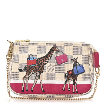 LOUIS VUITTON Damier Azur 2017 Christmas Animation Mini Pochette Accessories