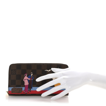 LOUIS VUITTON Damier Ebene 2016 Christmas Animation Zippy Wallet Rouge