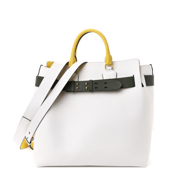 BURBERRY Soft Grain Calfskin Large Belt Bag Chalk White