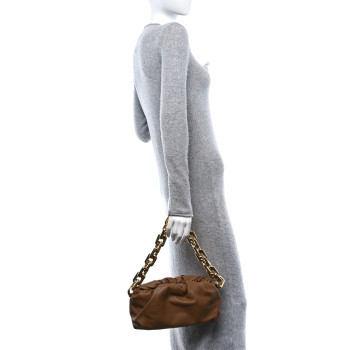 BOTTEGA VENETA Calfskin The Pouch Chain Teak