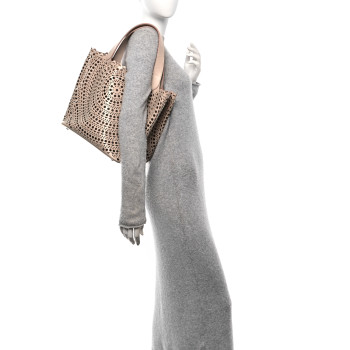 ALAIA Calfskin Laser Cut Tote Sable ALAIA Calfskin Laser Cut Tote Sable