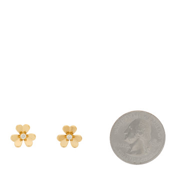 VAN CLEEF & ARPELS 18K Yellow Gold Diamond Mini Frivole Earrings
