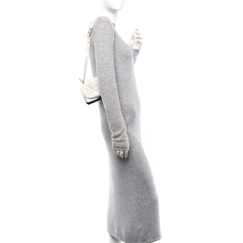 CHRISTIAN DIOR Lambskin Cannage Micro Dior Vibe Hobo Bag White CHRISTIAN DIOR Lambskin Cannage Micro Dior Vibe Hobo Bag White