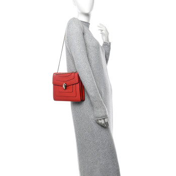 BULGARI Calfskin Serpenti Forever Shoulder Bag Red BULGARI Calfskin Serpenti Forever Shoulder Bag Red