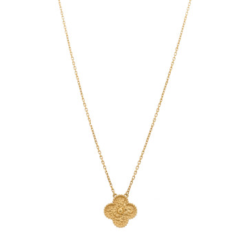 VAN CLEEF & ARPELS 18K Yellow Gold Vintage Alhambra Pendant Necklace