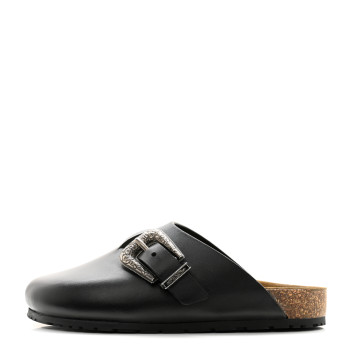SAINT LAURENT Calfskin Buckle Jimmy Clog 38.5 Black