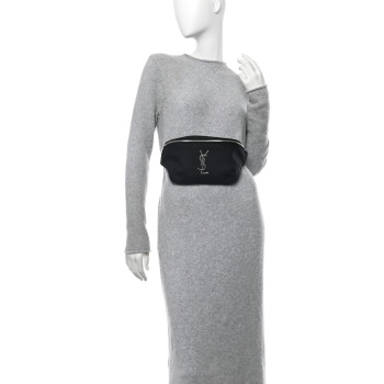 SAINT LAURENT Canvas Monogram Belt Bag Black