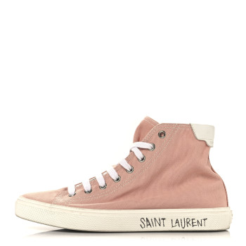 SAINT LAURENT Canvas Womens Malibu High Top Sneakers 37 Ballet Pink