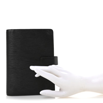 LOUIS VUITTON Epi Medium Ring Agenda Cover Black