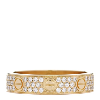 CARTIER 18K Yellow Gold Diamond 4mm LOVE Wedding Paved Band Ring 49 5 CARTIER 18K Yellow Gold Diamond 4mm LOVE Wedding Paved Band Ring 49 5