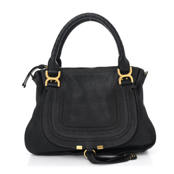 CHLOE Calfskin Medium Marcie Satchel Black