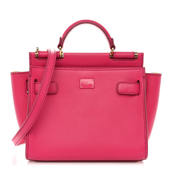 DOLCE & GABBANA Calfskin Small Sicily 62 Soft Bag Fuchsia Yellow