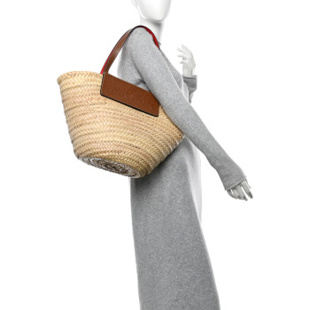CHRISTIAN LOUBOUTIN Woven Straw Loubishore Tote Beige