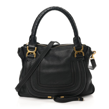 CHLOE Calfskin Medium Marcie Satchel Black