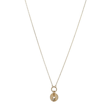 FOUNDRAE 18K Yellow Gold Diamond Star Symbol Disk Drop Necklace