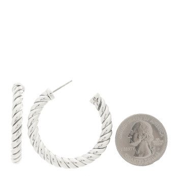 DAVID YURMAN Sterling Silver Sculpted Cable Hoop Earrings DAVID YURMAN Sterling Silver Sculpted Cable Hoop Earrings