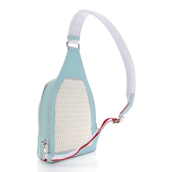 CHRISTIAN LOUBOUTIN Calfskin Mens Loubifunk Spiked Bag White Mineral