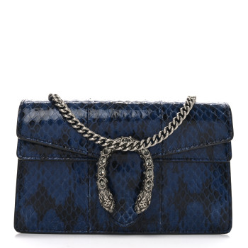GUCCI Snakeskin Super Mini Dionysus Shoulder Bag Blue