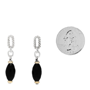 DAVID YURMAN Sterling Silver 18K Yellow Gold Black Onyx Figaro Drop Earrings DAVID YURMAN Sterling Silver 18K Yellow Gold Black Onyx Figaro Drop Earrings