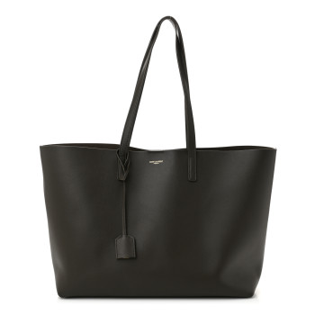 SAINT LAURENT Calfskin Large Shopping Tote Light Musk