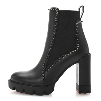 CHRISTIAN LOUBOUTIN Nappa Out Line Spike Lug 100 Boots 37 Black