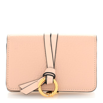 CHLOE Calfskin Alphabet Card Holder Cement Pink
