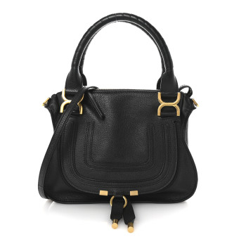 CHLOE Calfskin Small Marcie Satchel Black