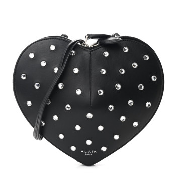 ALAIA Lambskin Crystal Embellished Le Coeur Bag Black ALAIA Lambskin Crystal Embellished Le Coeur Bag Black