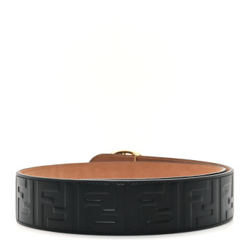 FENDI Calfskin F is Fendi FF 1974 Embossed Belt 75 30 Black