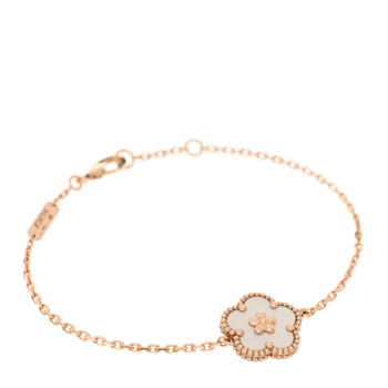 VAN CLEEF & ARPELS 18K Rose Gold Mother Of Pearl Lucky Spring Plum Blossom Bracelet