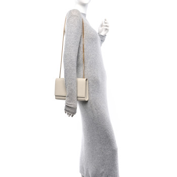 SAINT LAURENT Grain De Poudre Medium Classic Monogram Kate Satchel Crema Soft