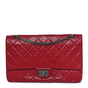 CHANEL Aged Calfskin Quilted 2.55 Reissue 225 Flap Red