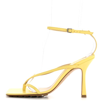 BOTTEGA VENETA Lambskin Stretch Multi Strap 90mm Sandals 38 Lemonade