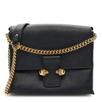 ALEXANDER MCQUEEN Calfskin Small Twin Skull Chain Crossbody Black ALEXANDER MCQUEEN Calfskin Small Twin Skull Chain Crossbody Black
