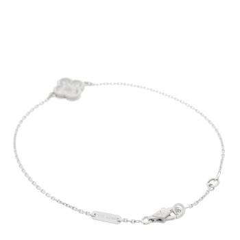 VAN CLEEF & ARPELS 18K White Gold Diamond Sweet Alhambra Bracelet