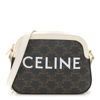 CELINE Triomphe Canvas Small Camera Bag White