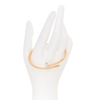 CARTIER 18K Yellow Gold Diamond Juste Un Clou Bracelet 17 CARTIER 18K Yellow Gold Diamond Juste Un Clou Bracelet 17